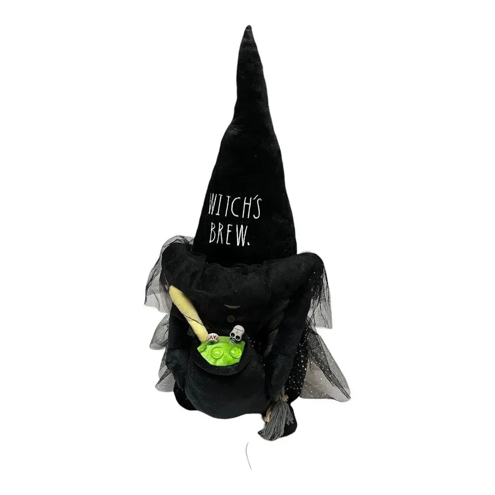 Rae Dunn Greeter WITCH'S BREW Plush HALLOWEEN Décor‎ RARE Potion Skull Hat Trick
